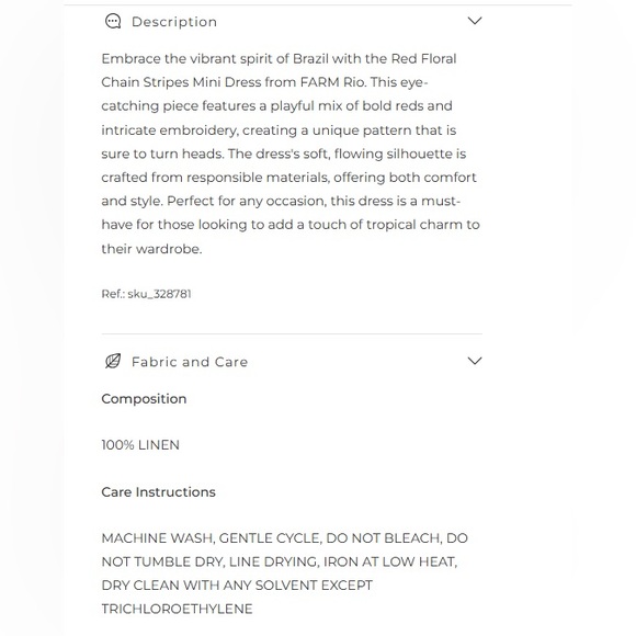 Farm Rio Red Floral Stripe Linen Mini Mini Dress Medium Pockets Botanical Boho - Picture 5 of 13